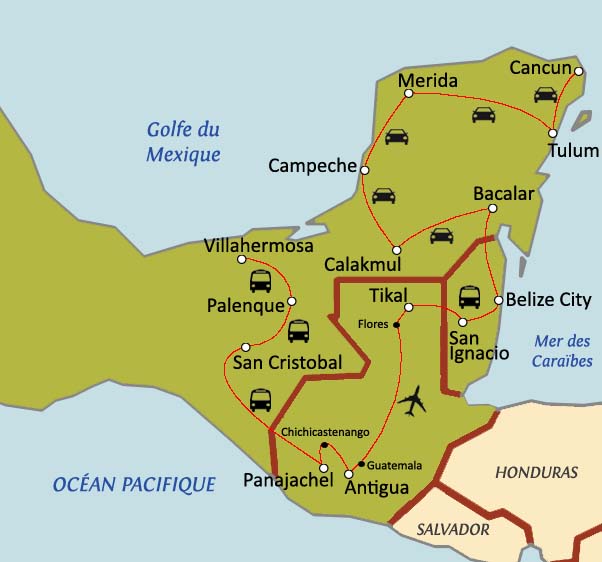 carte belize mexique - Image